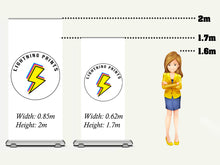 Load image into Gallery viewer, Pull Up Banner | Roll Up Banner | Standing Banner | Comparison